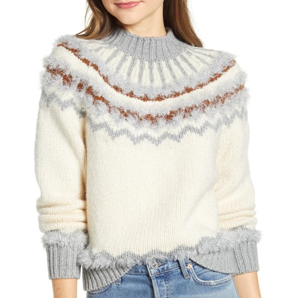 Lou & Grey Sweaters - Lou & Grey Fair Isle Sweater White Size M